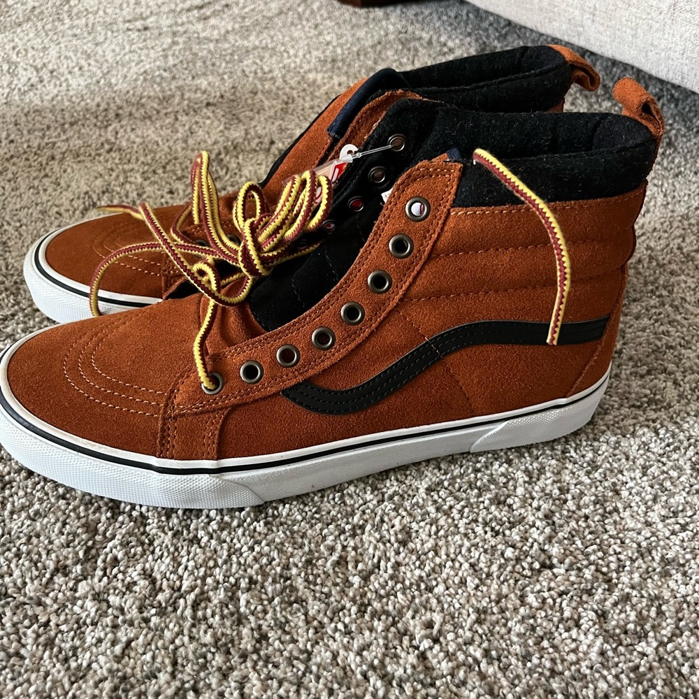 Vans High-Top Sneakers in Rust and Black